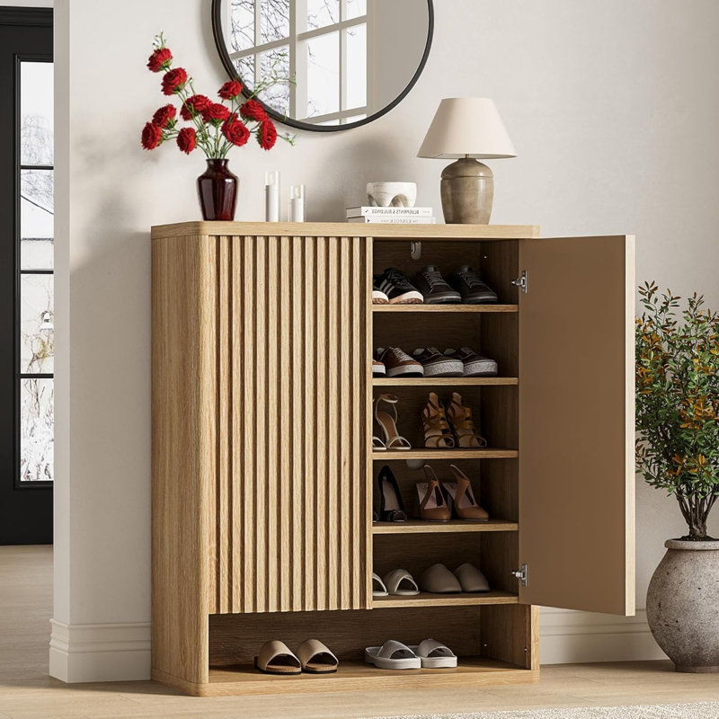 30 Pair Shoe Storage Cabinet, Brown