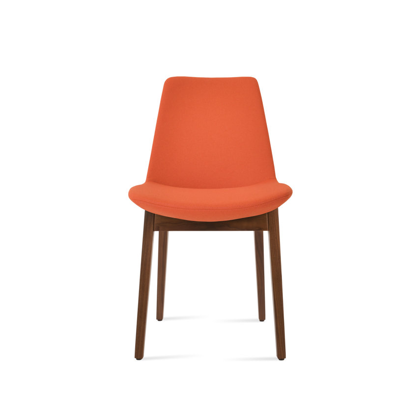 Chaise de salle à manger en bois Eiffel, Laine orange