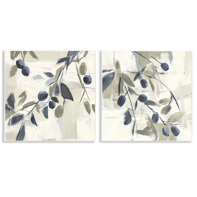 Ensemble de 2 plaques murales méditerranéennes vert olive, design par Mona Grace