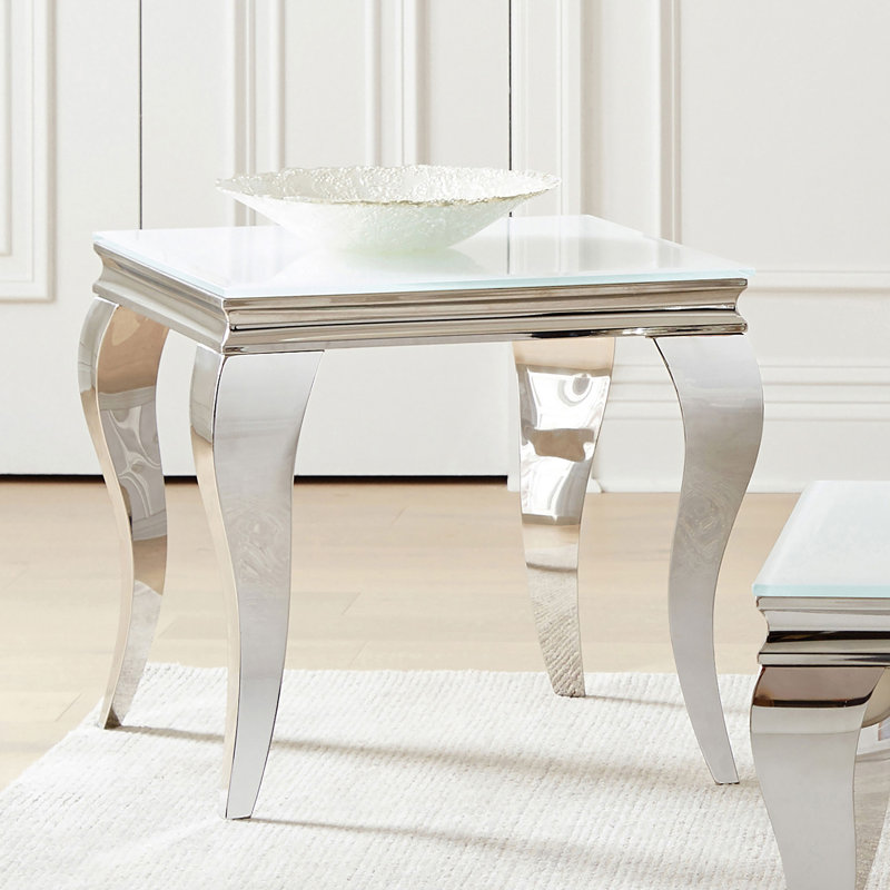 Carone Square End Table, White