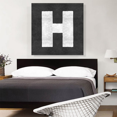 «Chalkboard Alphabet Lettre H», reproduction d'art textuel sur toile tendue