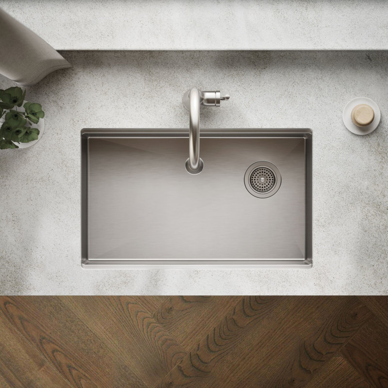 Strive® 29 po Évier de cuisine encastré à simple cuve avec station de travail