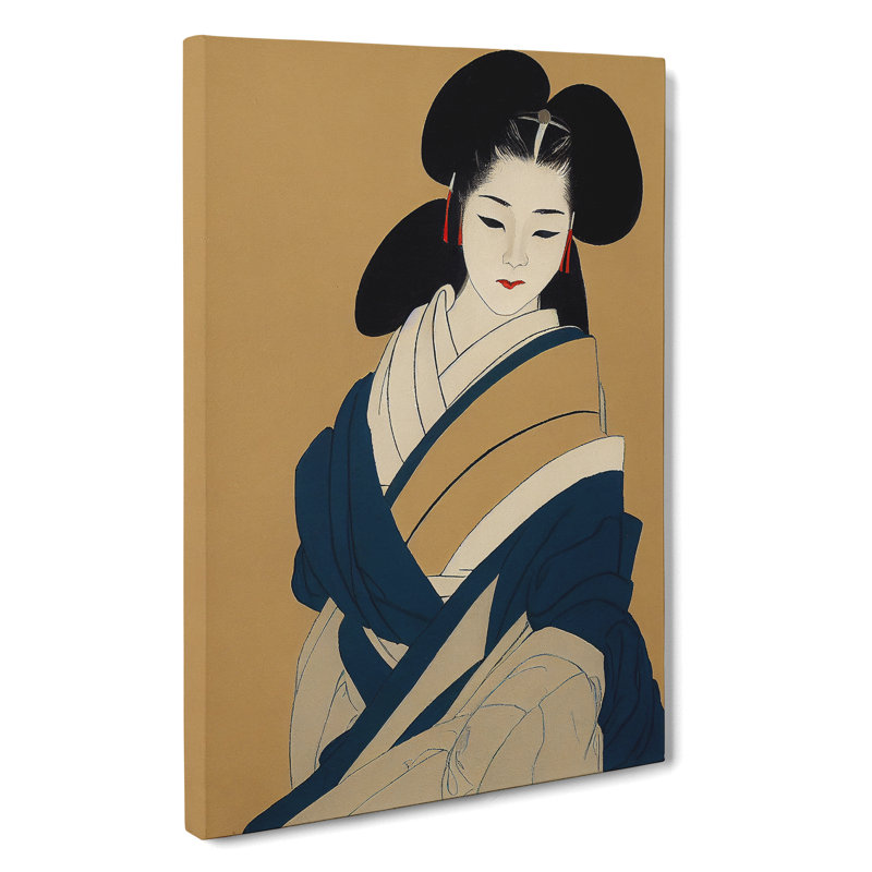 Vintage Geisha No.3 - Wrapped Canvas Print, 50cm H x 35cm W x 3cm D