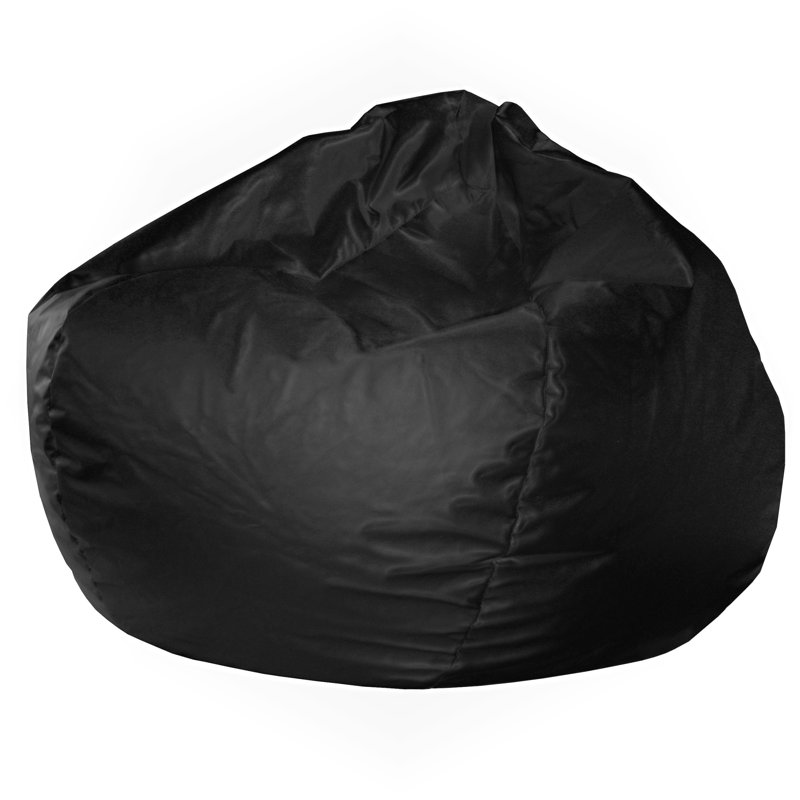 Fauteuil à billes classique Trule, Très grand, Vinyle d'apparence cuir noir