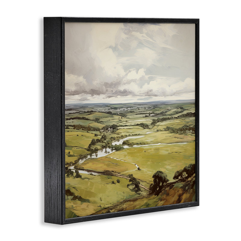  «Tributaires de campagne», impression numérique sur toile par Raymond Powers, Giclée encadrée noir minuit, H 12 po x l 12 po