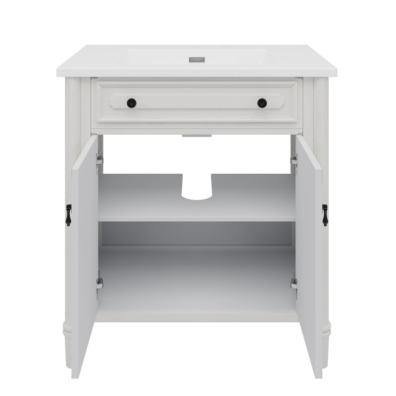 Meuble-lavabo de salle de bain 31 po | Faux fini vieilli, Blanc ancien