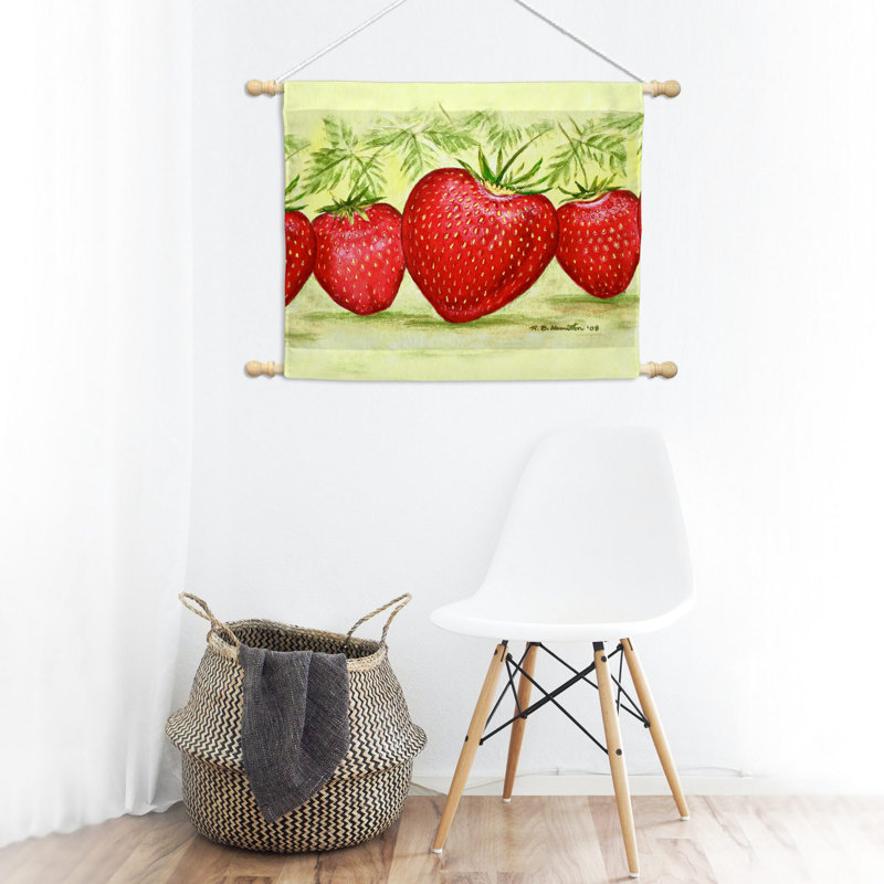 Tenture murale en polyester avec fraises