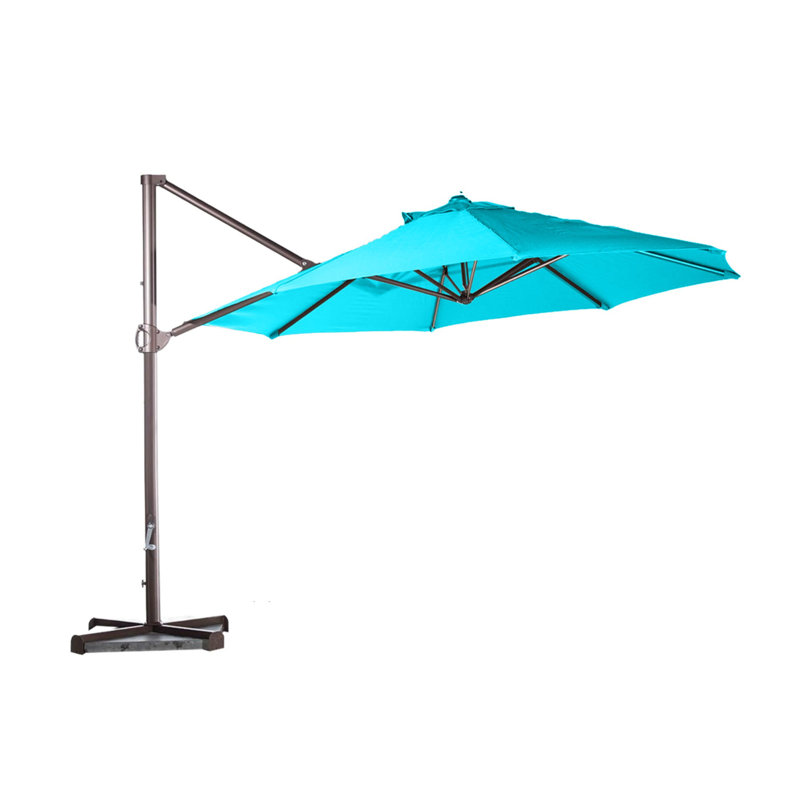 11 ft Cantilever Umbrella Replacement Canopy | 8-Rib Supporting Bar Design in Aruba Turquoise