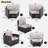 9-Piece Outdoor Half-Moon Wicker Conversation Sets With 1 Nesting Coffee Table And Tempered Glass Top