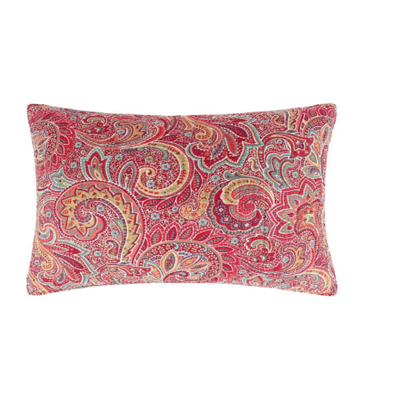 Ensemble de courtepointe réversible en coton rose / rouge 3 pièces