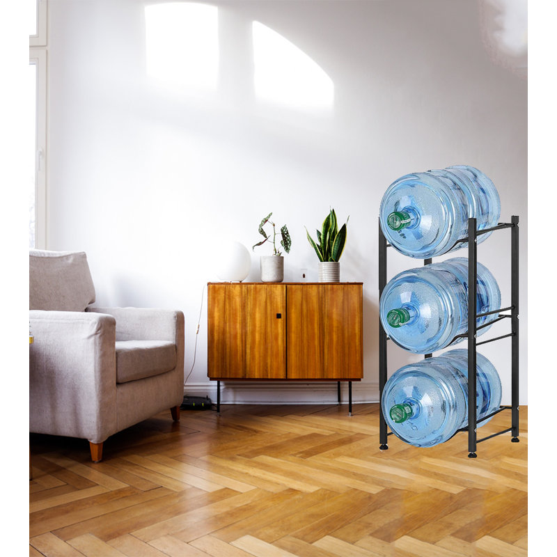 Étagère de rangement pour bouteilles d'eau à 3 niveaux H 28,86 po x l 12,87 po x P 13,26 po Darquan, Noir