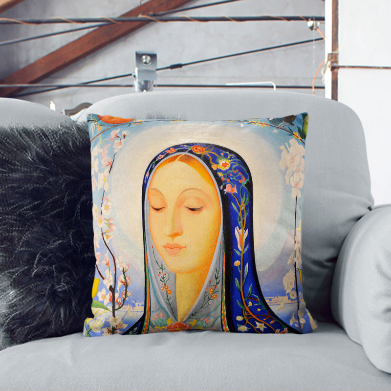 The Virgin Scatter Cushion with Filling, 40cm H x 40cm W x 15cm D, Stone