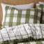 Brushed Seersucker Gingham Reversible Duvet Cover Set-103006337-103006340