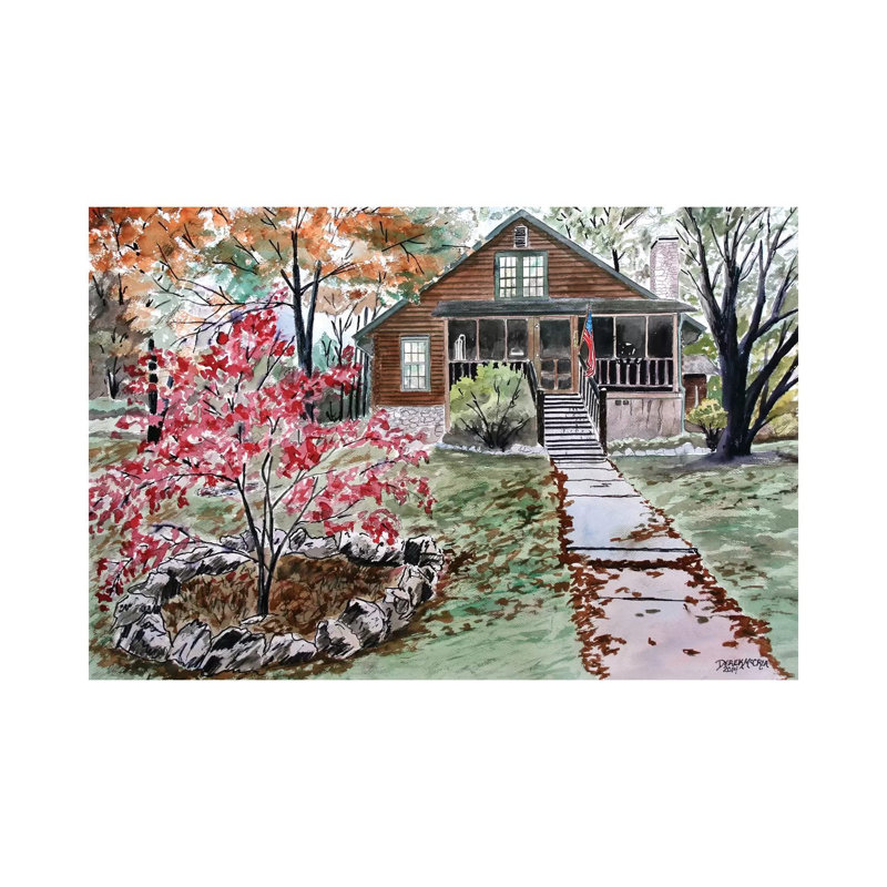 Log Cabin by Derek McCrea - Wrapped Canvas Print, 30.48 cm H x 45.72 cm W
