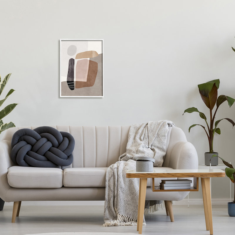 «Overlapped Earth Transparent Polygons», art contemporain, H 16 po x l 20 po, Giclée encadrée blanc bord de mer