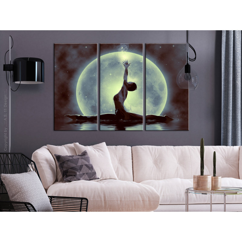 Twine Green - 3 Piece Wrapped Canvas Print, 80cm H x 120cm W
