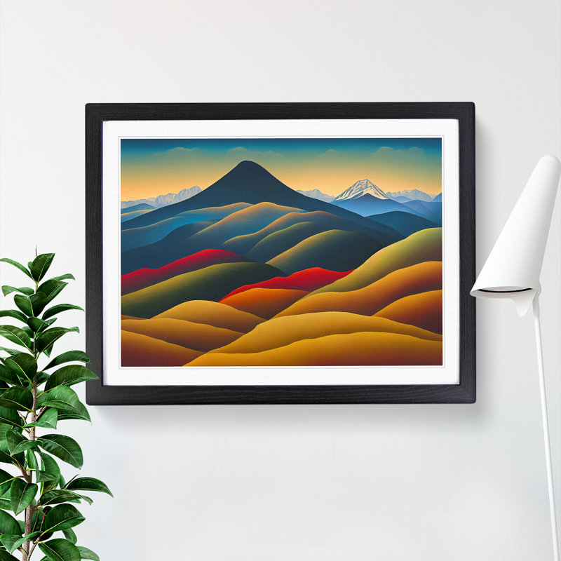 Wondrous Mountain Sunrise - Single Picture Frame Painting, Black, 46cm H x 64cm W x 2cm D