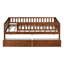 Lit de jour simple en bois avec 2 tiroirs de rangement, noyer - Lit simple peu encombrant pour la chambre à coucher-118488187-118488188