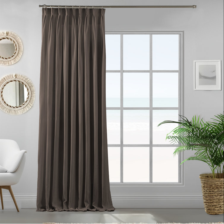 Double Pinch Pleat Extra Long & Extra Width Decorative Single Curtain Panel