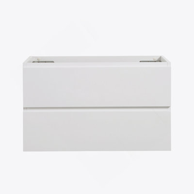 Armoire murale SANS lavabo, couleur blanche, avec deux tiroirs