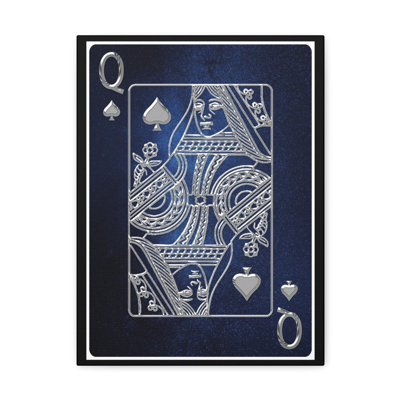 «Queen of Spades Space», carte de jeu sur toile, art mural, H 20 po x l 20 po