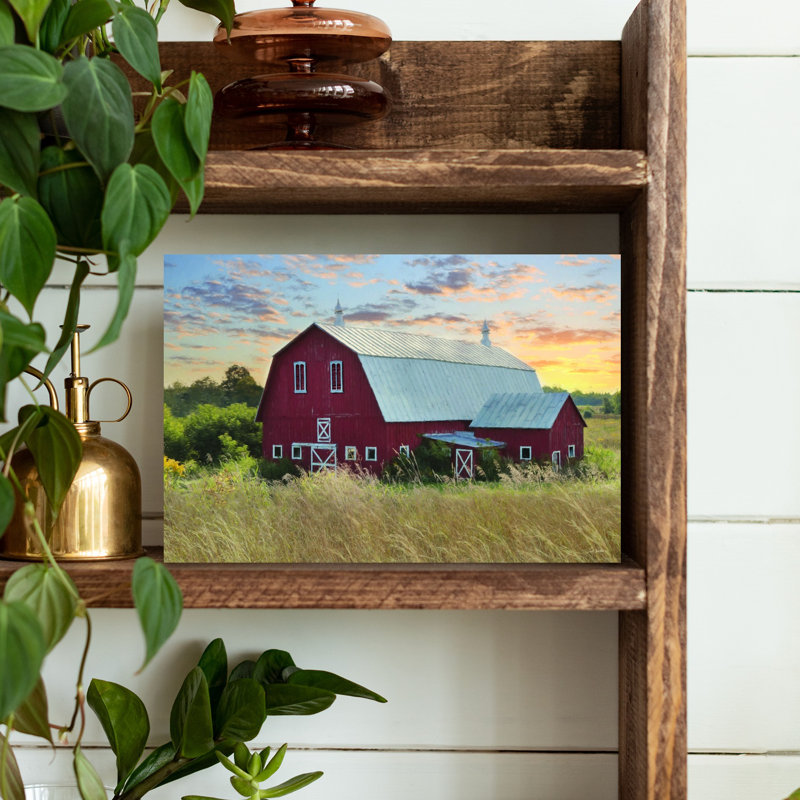 Contemporary Art Classic Dramatic Rustic Autumn Landscape Wall Art, 12" H x 18" W