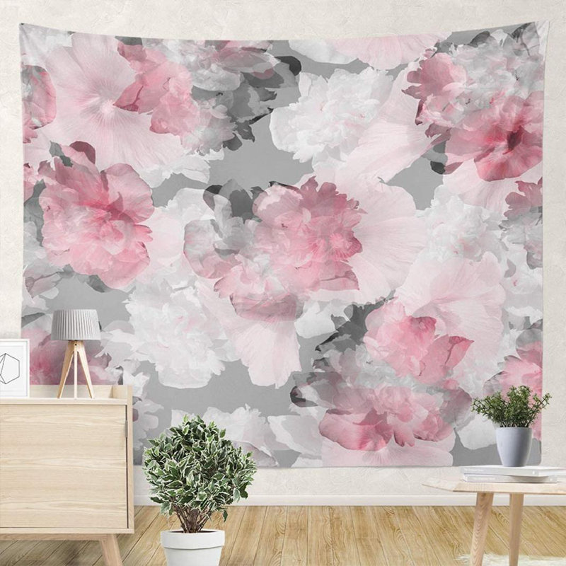 Floral wall Tapestry Hanging - Polyester Peony Tapestry