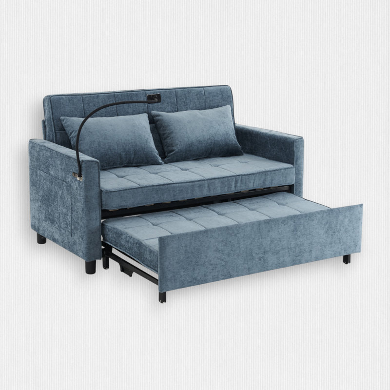 Canapé-lit rembourré 56,9 po, Bleu
