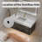 48" Wall-Mounted Single Sink Bathroom Vanity With White Stone Countertop, LED Light & 6 Soft-Close Drawers, Modern Design-971075694
