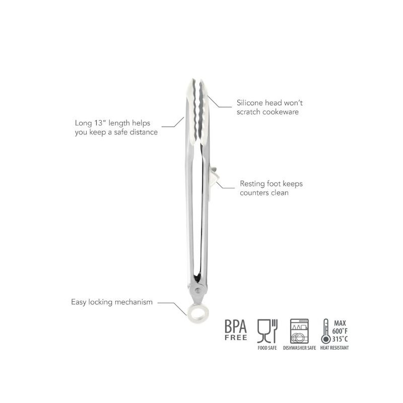Silicone Tip Top Tongs - Light Aqua, White