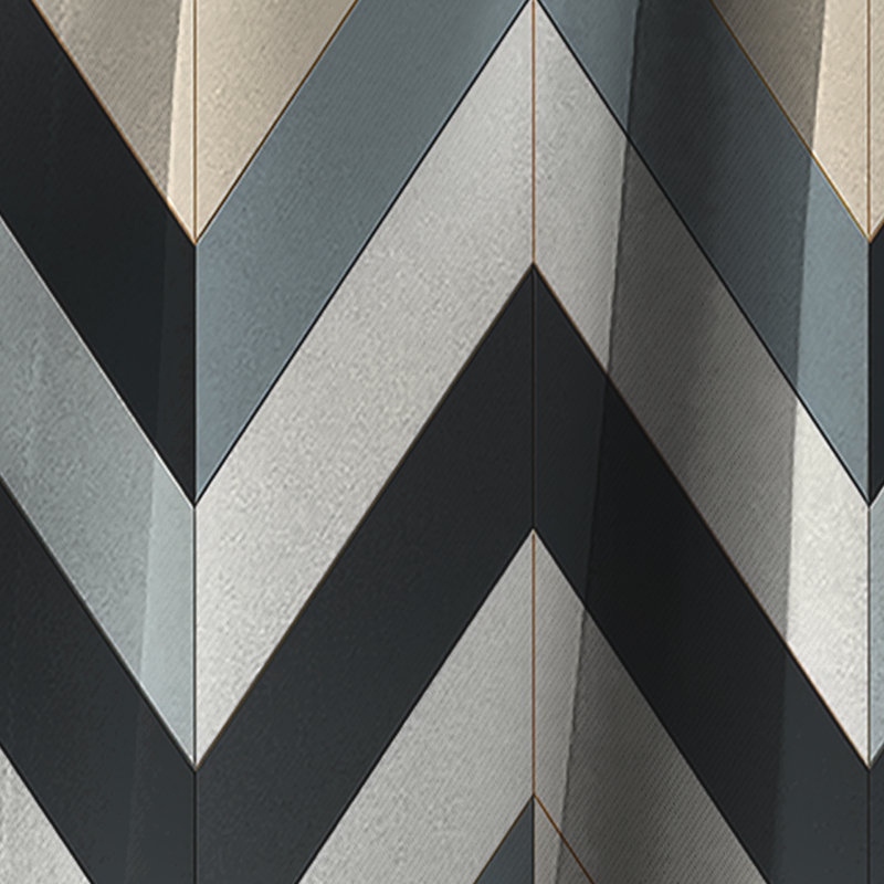 Motif à chevrons géométriques neutres gris et blanc I - Rideau occultant à chevrons - 1 panneau, L 52 po x L 90 po