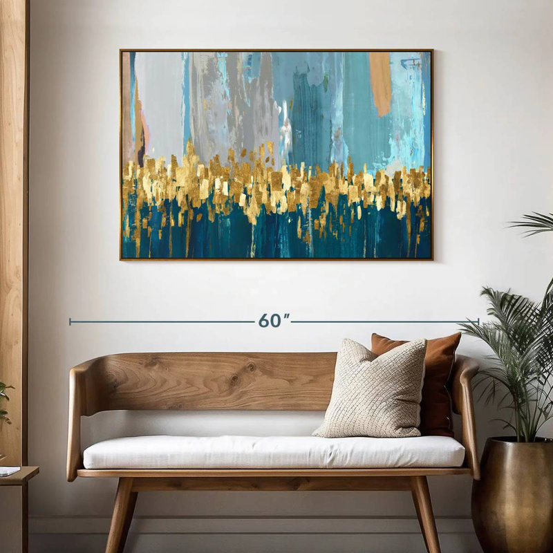 Starlight, 46 po x 31 po, Cadre flottant doré
