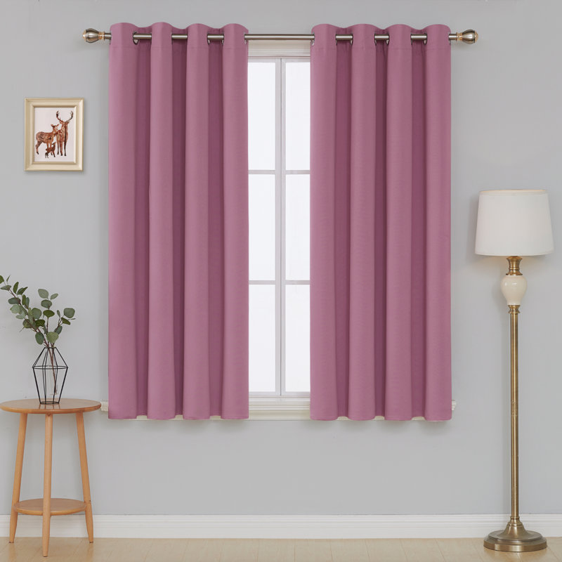 Cabrera Blackout Curtain Pair, Width 140 x Drop 138 cm, Pink