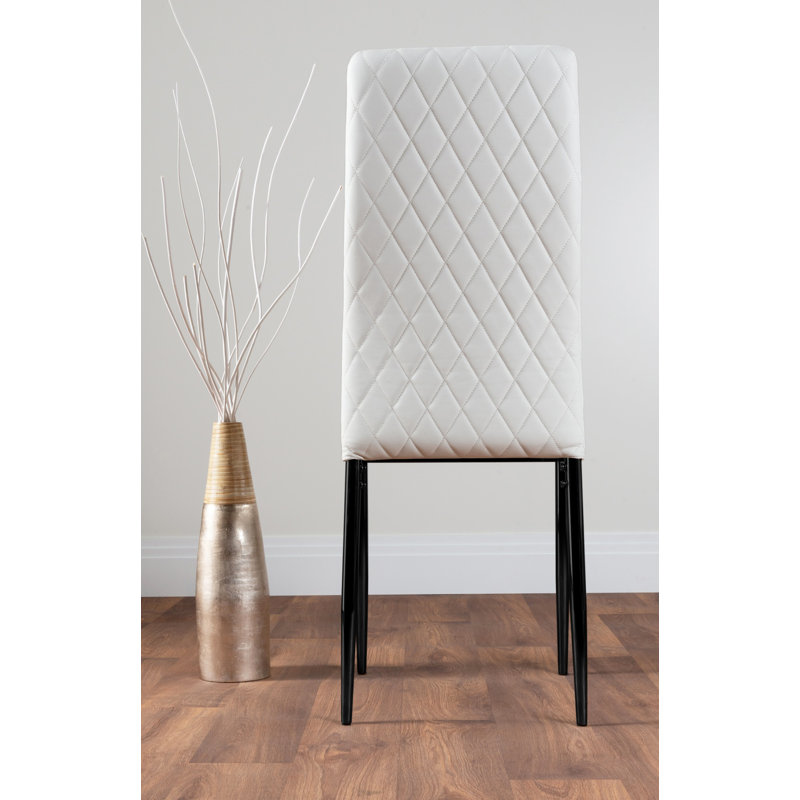 Betsab 4 - Person Dining Set, White, White/Black