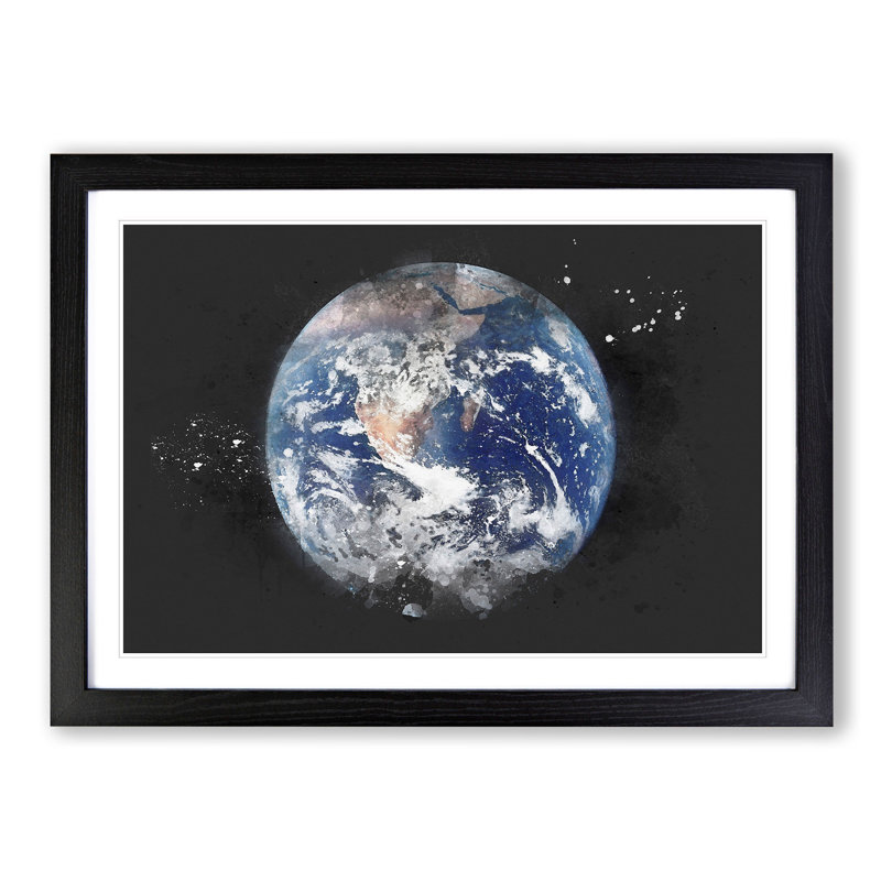 Amazing Image of Earth - Picture Frame Graphic Art Print, Black Framed, 62cm H x 87cm W x 2cm D