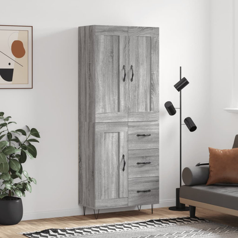 Binoche 69.5 Wide 3 Drawer, Grey Sonoma