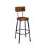 Ensemble de tabourets de bar ronds rustiques brun avec dossier et tablettes de 23,6 po de diamètre x H 35,4 po | Idée de cadeau
