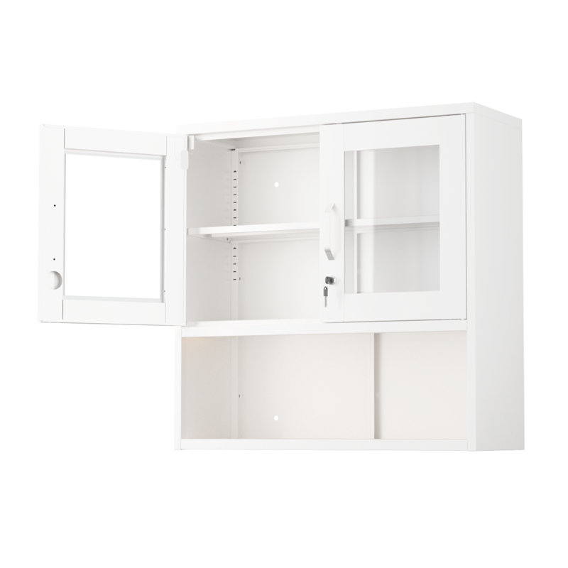 Armoire à outils suspendue en acier blanc (sans lumière)