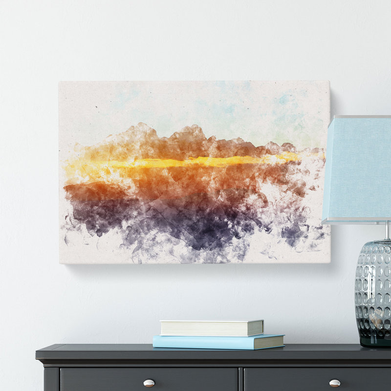Amber Mountains - Wrapped Canvas Print, 50cm H x 76cm W x 3cm D