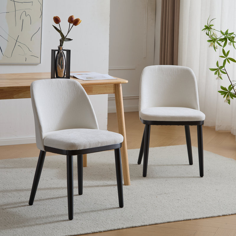 Manzella Fabric Upholstered Dining Chairs, Beige