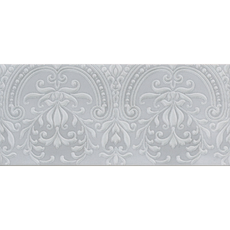 Maiolica Chantilly Alecon 4x10 Deco, Tender Gray