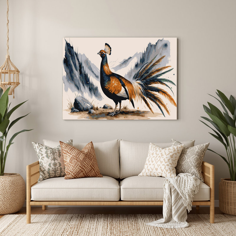 Faune, art mural blanc en métal Himalayan, 24" H x 36" W