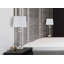 Lampes de table Sitka - 72,4 cm (28,5 po) de hauteur, acier brossé avec accent de cristal, abat-jour coniques blancs rigides, 60 W, culot E26, ensemble de 2, style contemporain-2046882722-2046882723