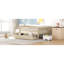Lit de jour double en bois avec deux tiroirs - Structure, fonction peu encombrante, multifonctionnel pour la chambre à coucher, pièce d'assemblage simple dans un rangement naturel-611362491-611362494