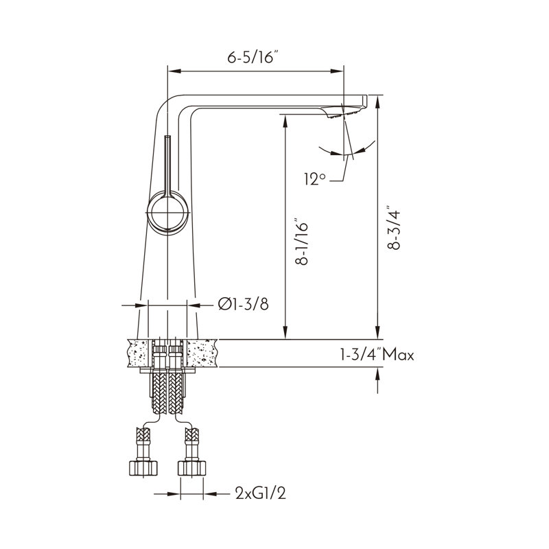 Single-handle Bathroom Faucet, Brass