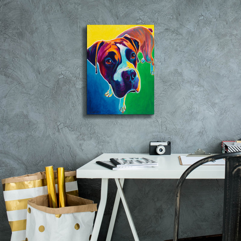 «Boxer - Johnny» par Dawg Painter, H 16 po x l 12 po x P 0,75 po