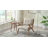 Balom Retro Button Tufted Upholstered Arm Chair with Angled Wood Frame, Orange-354018665