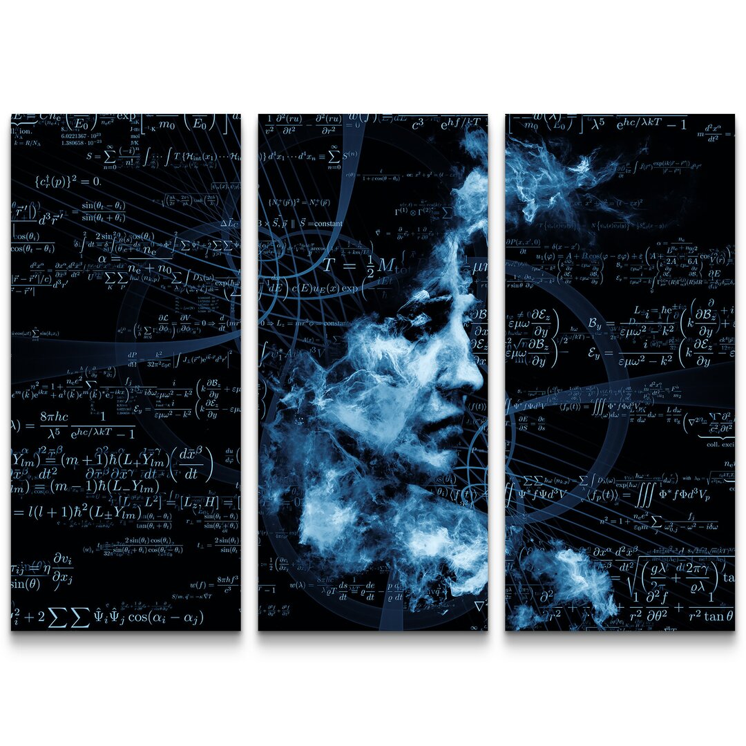 3-tlg. Leinwandbilder-Set Surreales Portrait - Mathematik