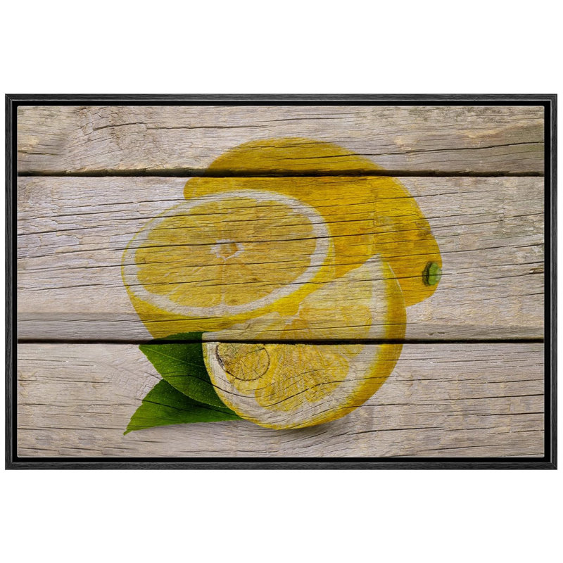Multicolore sur bois, 24" H x 36" W, Black Floater Framed