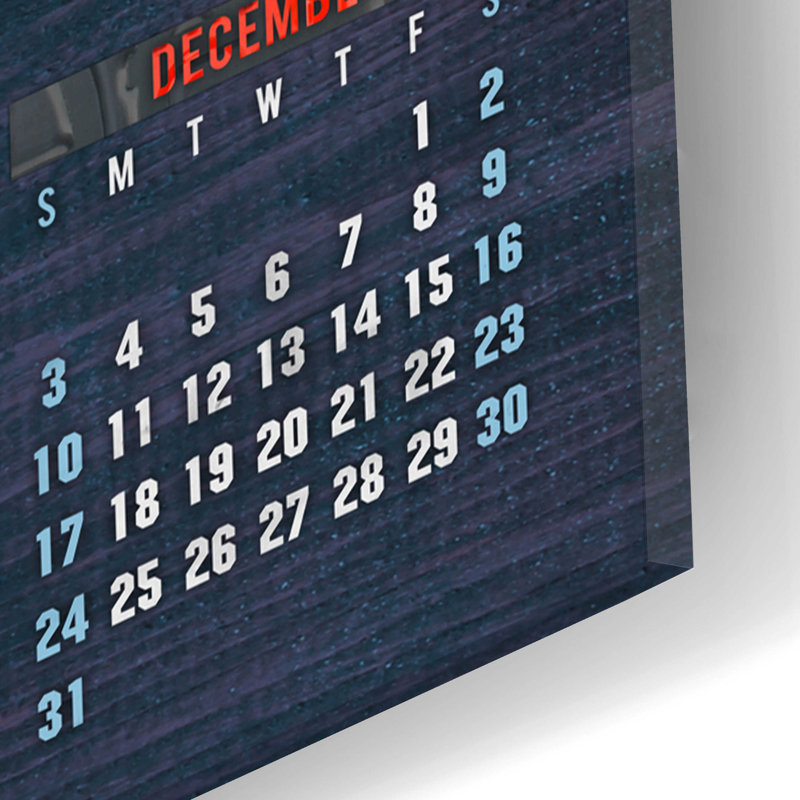 Williston Forge, «2017 Calendrier» par Design Turnpike, art mural en verre acrylique, H 24 po x l 16 po x P 0,2 po